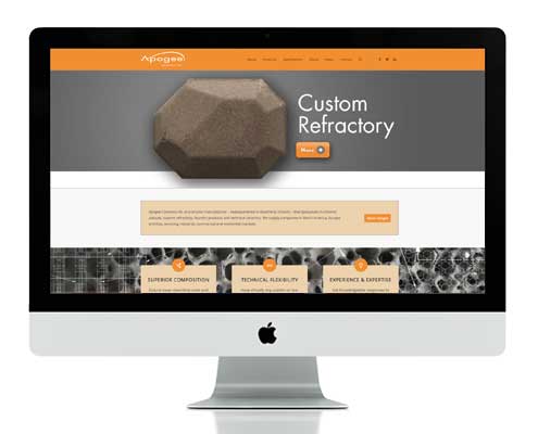 Website design and development for Apogee Ceramics in Ontario, Canada