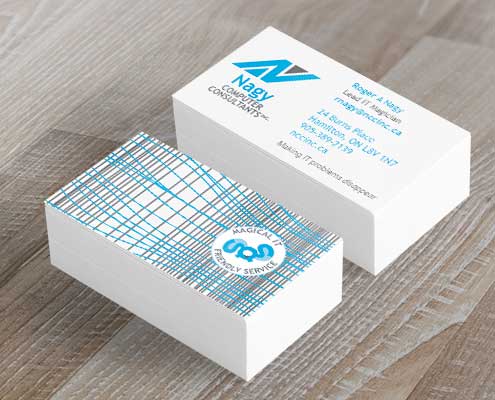 Nagy Computer Consultants logo family and business card design by Mindspin Studio