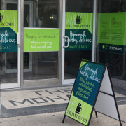 Storefront sign graphic design by Mindspin Studio for a retail venue in Brantford, Ontario
