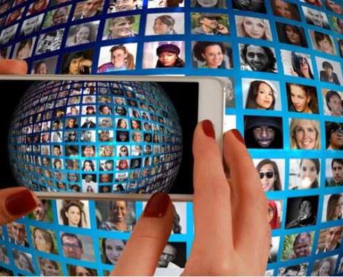 Social media connecting people and global communities.