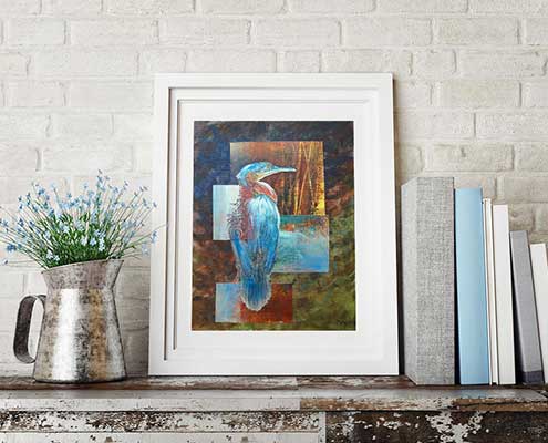 Artwork product photos are created to show the pieces in room environments
