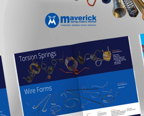 Maverick spring manufacturer web, literature and event materials design.