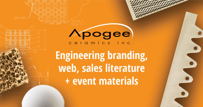 Apogee engineering branding, web, sales literature and event materials.