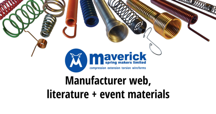 Maverick spring manufacturer web, literature and event materials design.