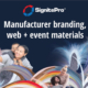 SignitePro manufacturer branding, web and event materials case study.