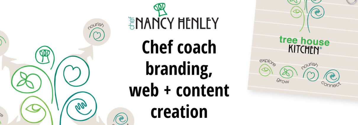 Tree House Kitchen chef coach branding, web and content creation.